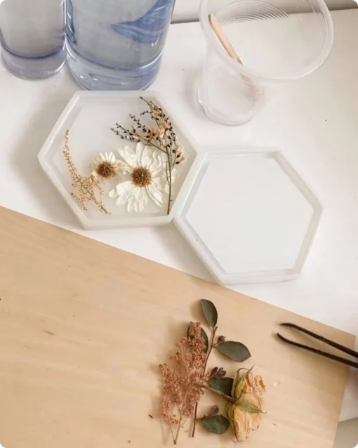 Step 6: Use your dried flowers for any DIY project! To make them into coasters, consider using our Bouquet Preservation DIY Kit