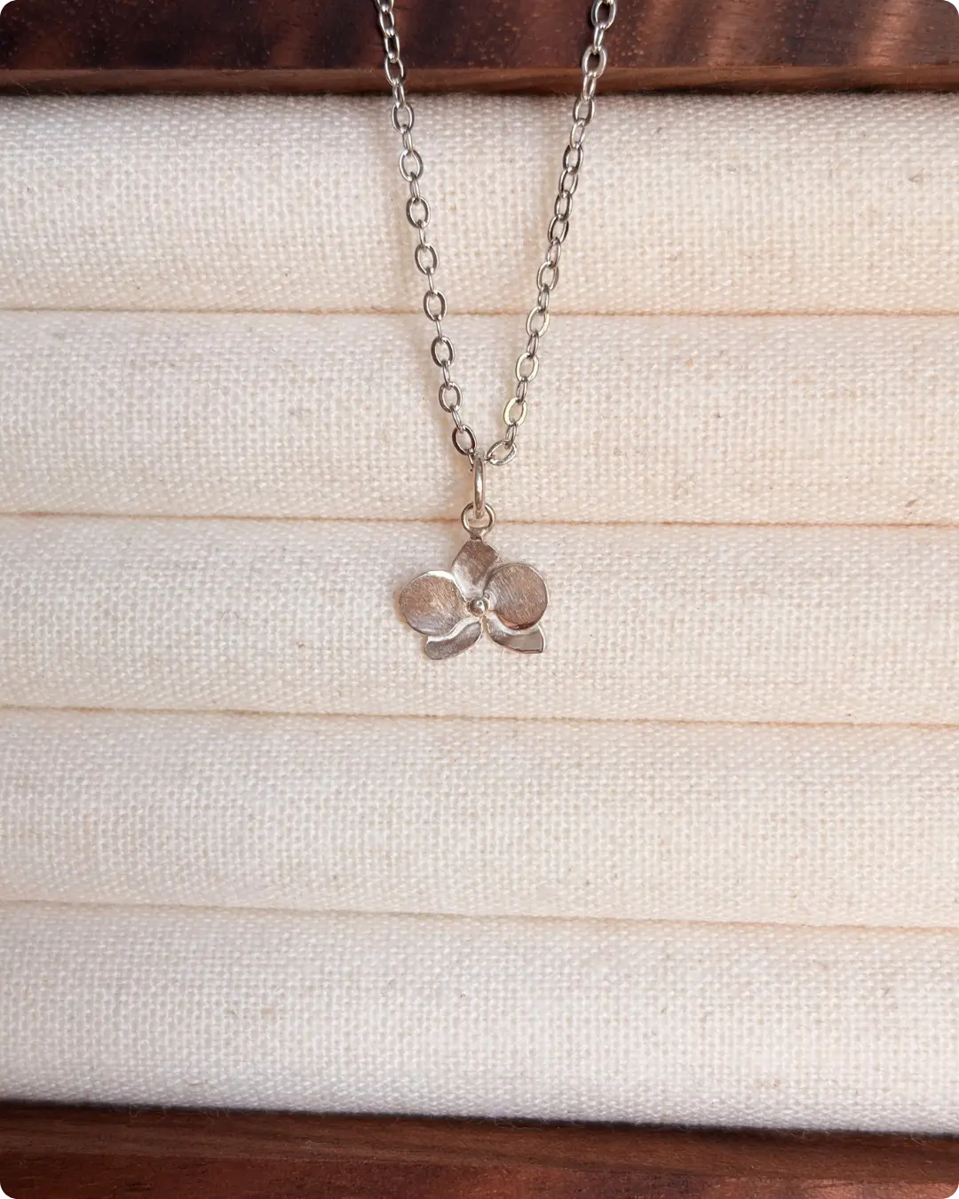 925 Silver | Orchid Floral Necklace - Image 3